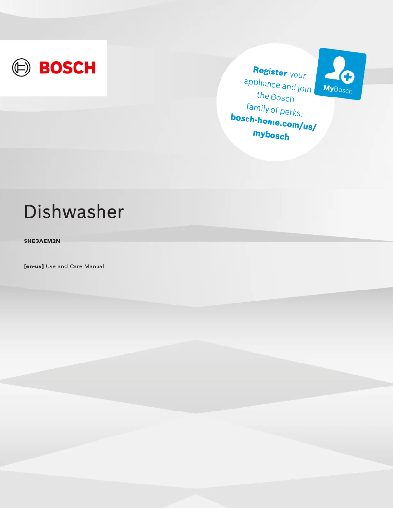 Página 1 del manual Manual de uso y mantenimiento Bosch SHE3AEM2N