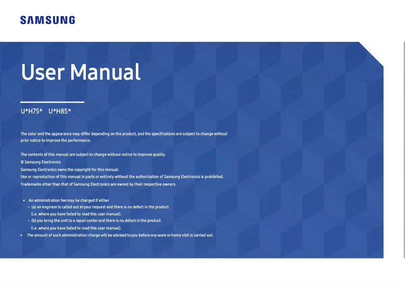 Page n°1 - Manuel utilisateur Samsung U32H850UMK