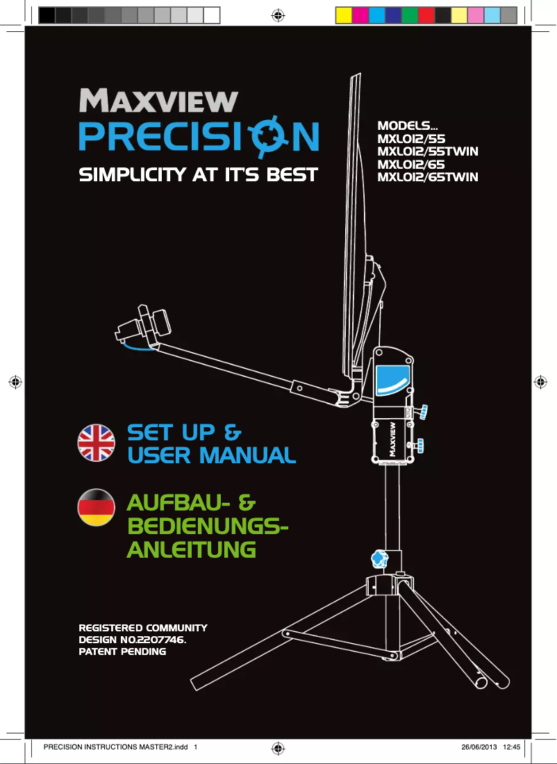 Imagen de la primera página del manual del dispositivo Precision MXL012-55