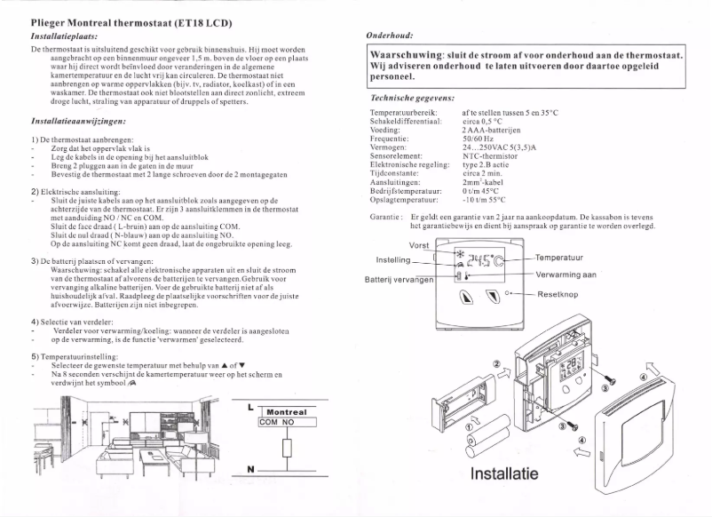 Page 1 de la notice Manuel utilisateur Plieger Montreal