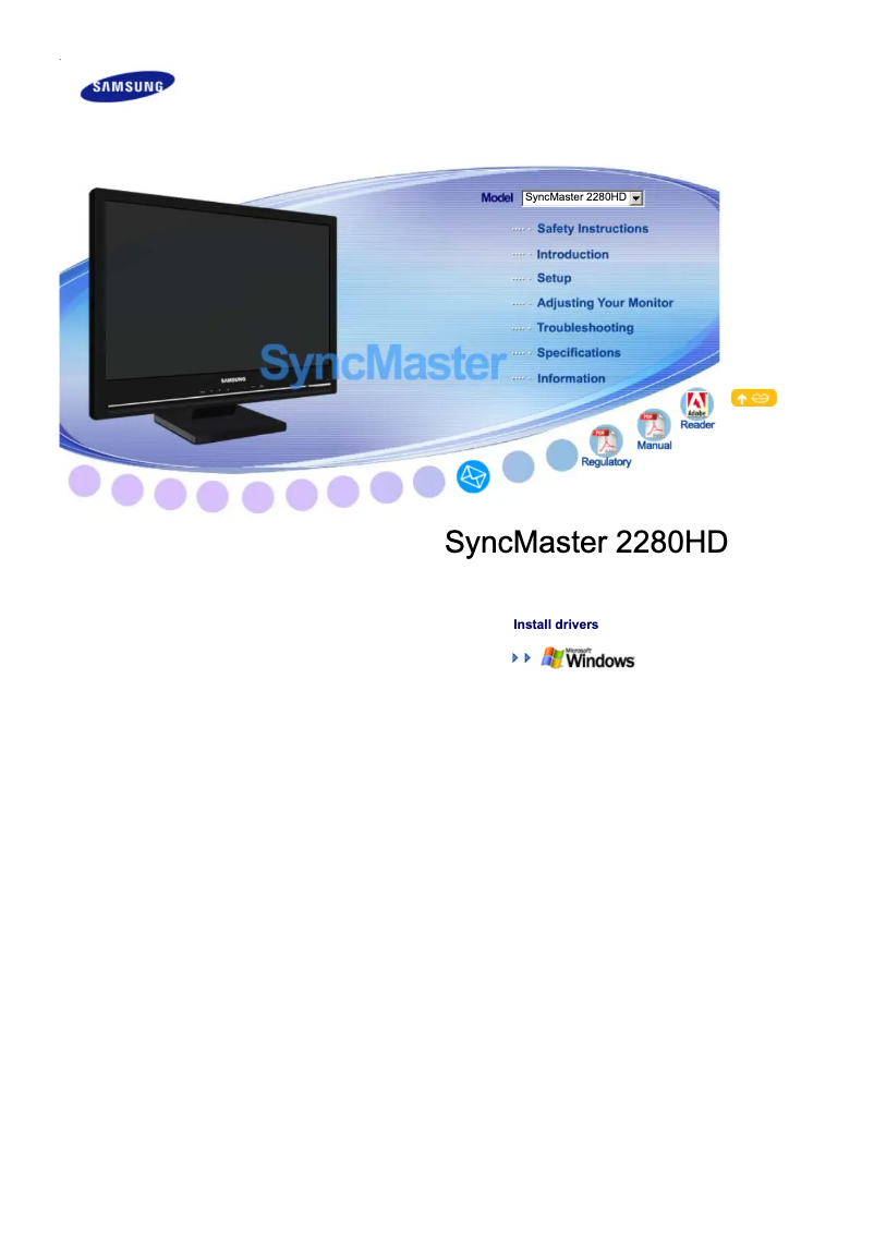 Page 1 de la notice Manuel utilisateur Samsung SyncMaster 2280HD