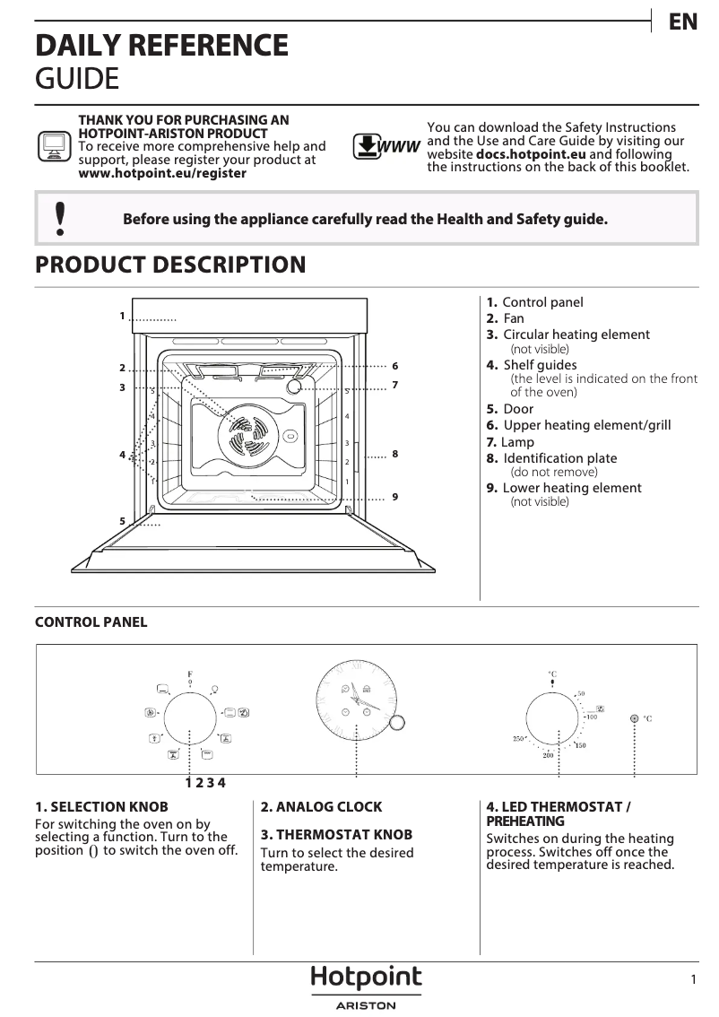 Página 1 del manual Manual de usuario Hotpoint FIT 801 SC OW HA