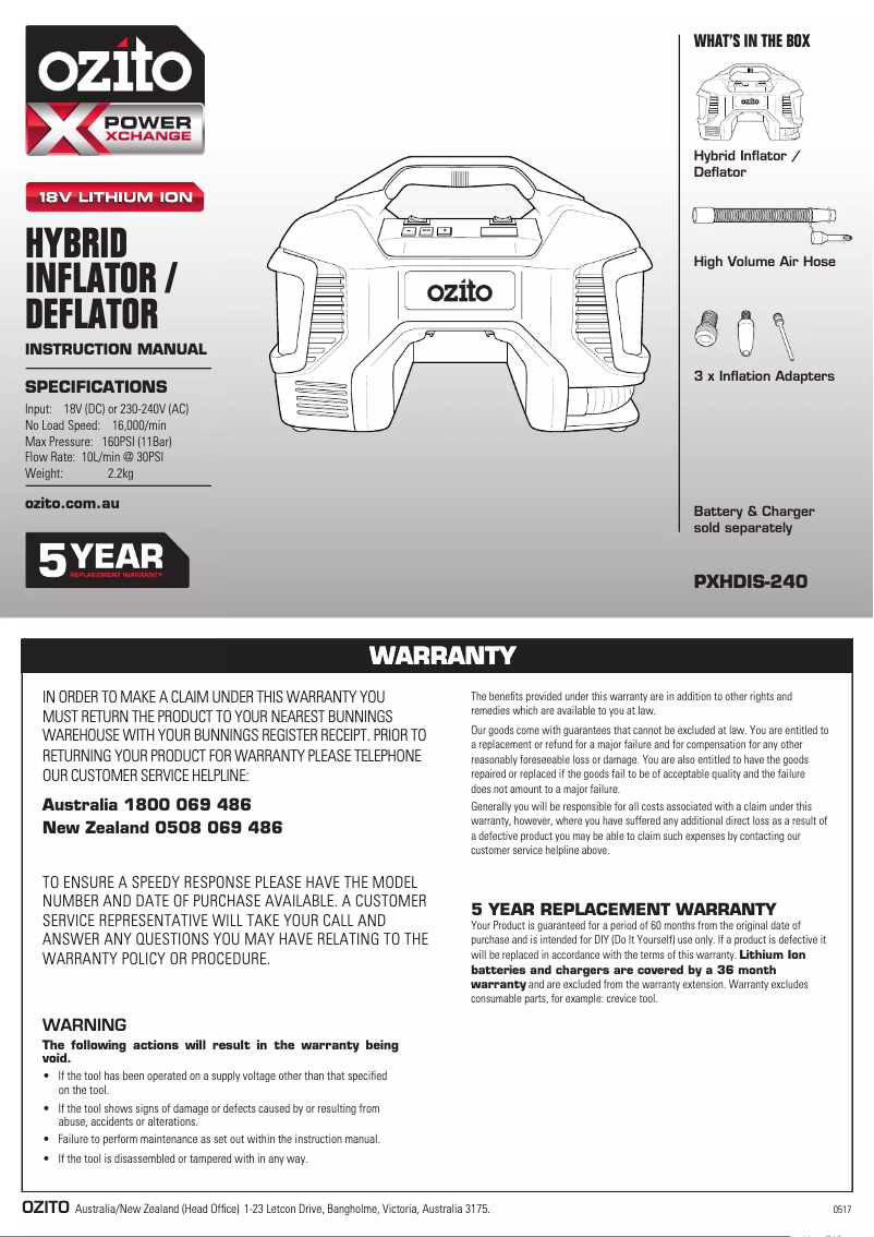 Image de la première page du manuel de l'appareil PXHDIS-240