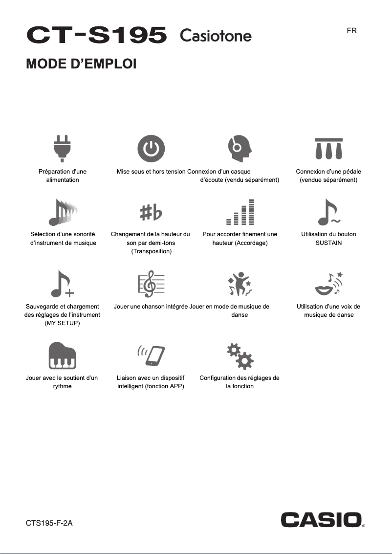 Page 1 de la notice Manuel utilisateur Casio CT-S195
