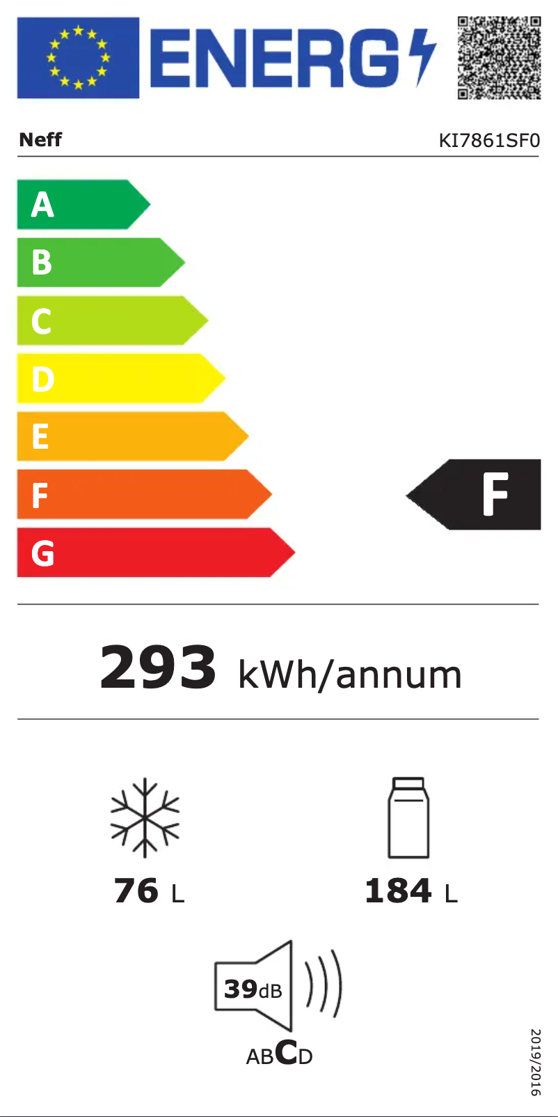 Page n°1 - Label énergétique Neff KI7861SF0
