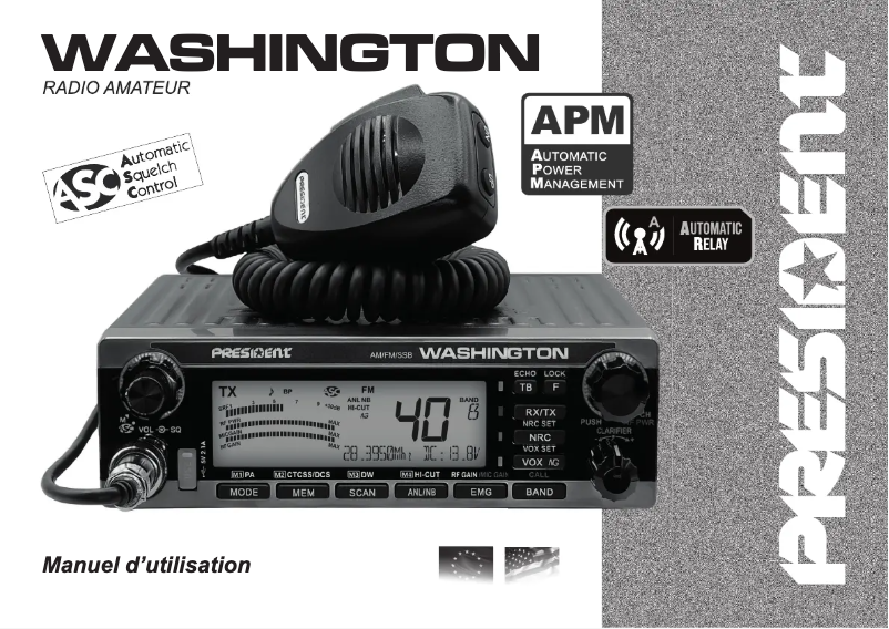 Image de la première page du manuel de l'appareil Washington