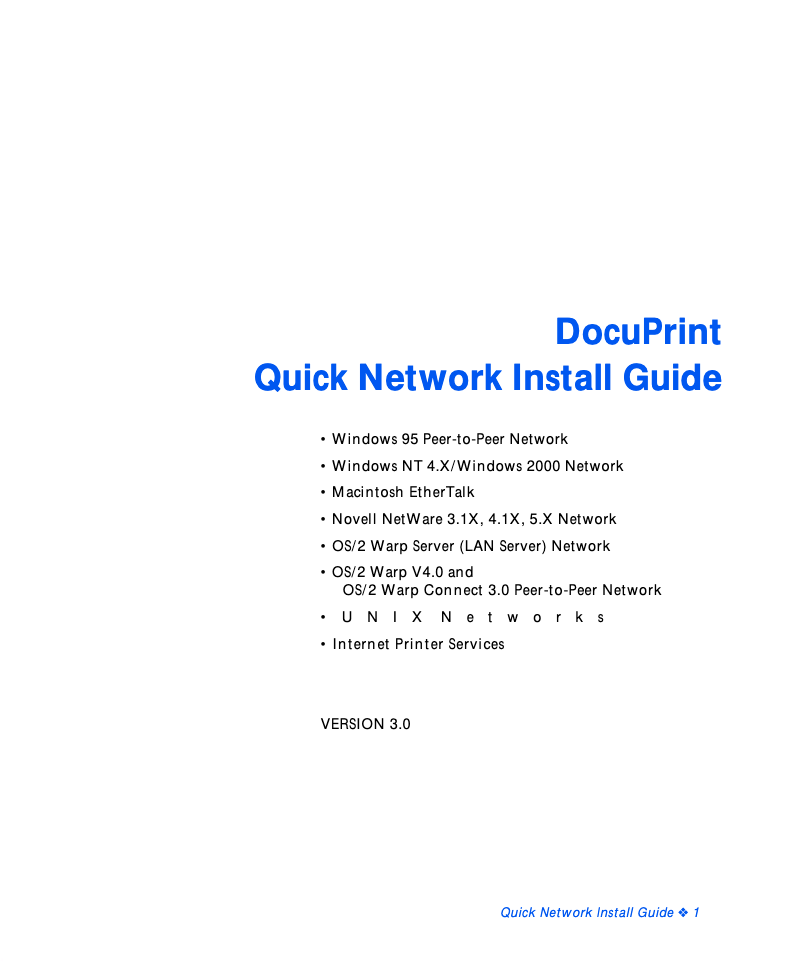 Image de la première page du manuel de l'appareil DocuPrint N2025