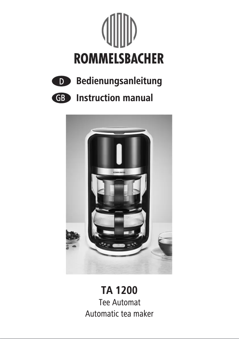 Page 1 de la notice Manuel utilisateur Rommelsbacher TA 1200