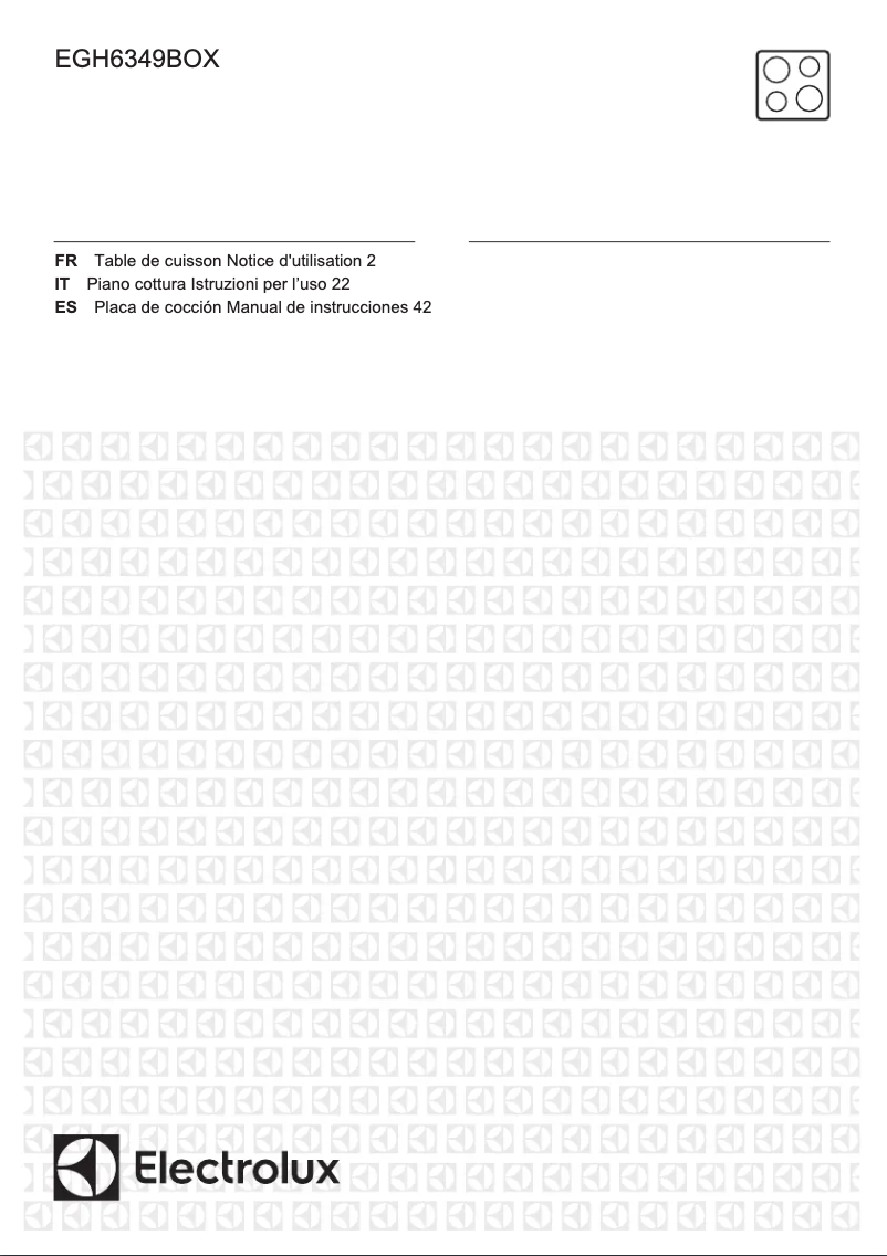 Page 1 de la notice Manuel utilisateur Electrolux EGH6349BOX