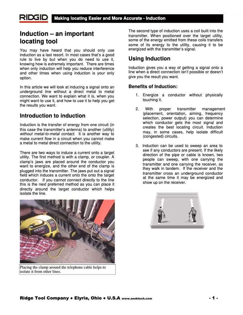 Page 1 de la notice Instructions / montage Ridgid SeekTech ST-305
