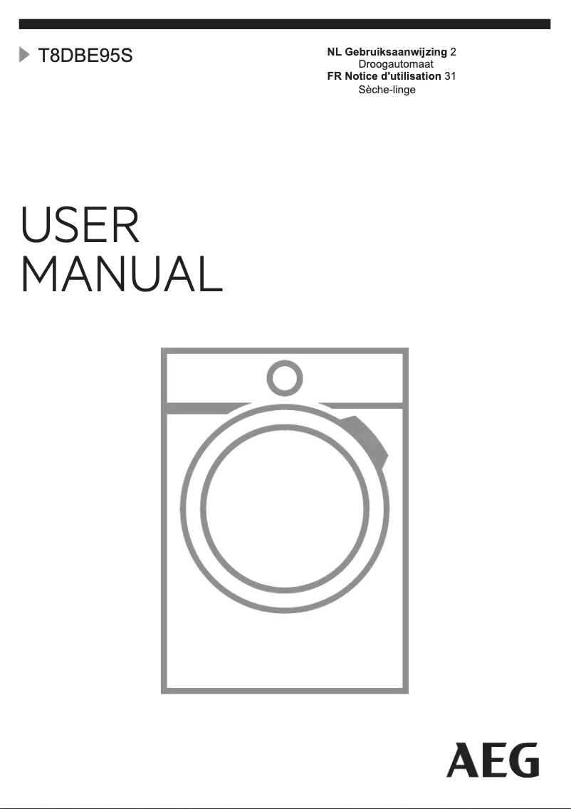Page n°1 - Manuel utilisateur AEG T8DBE95S
