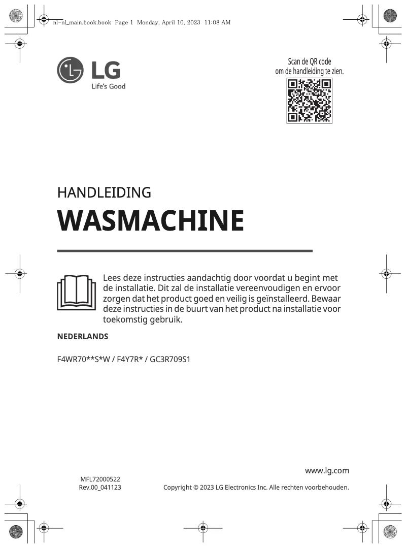 Image de la première page du manuel de l'appareil GC3R709S1