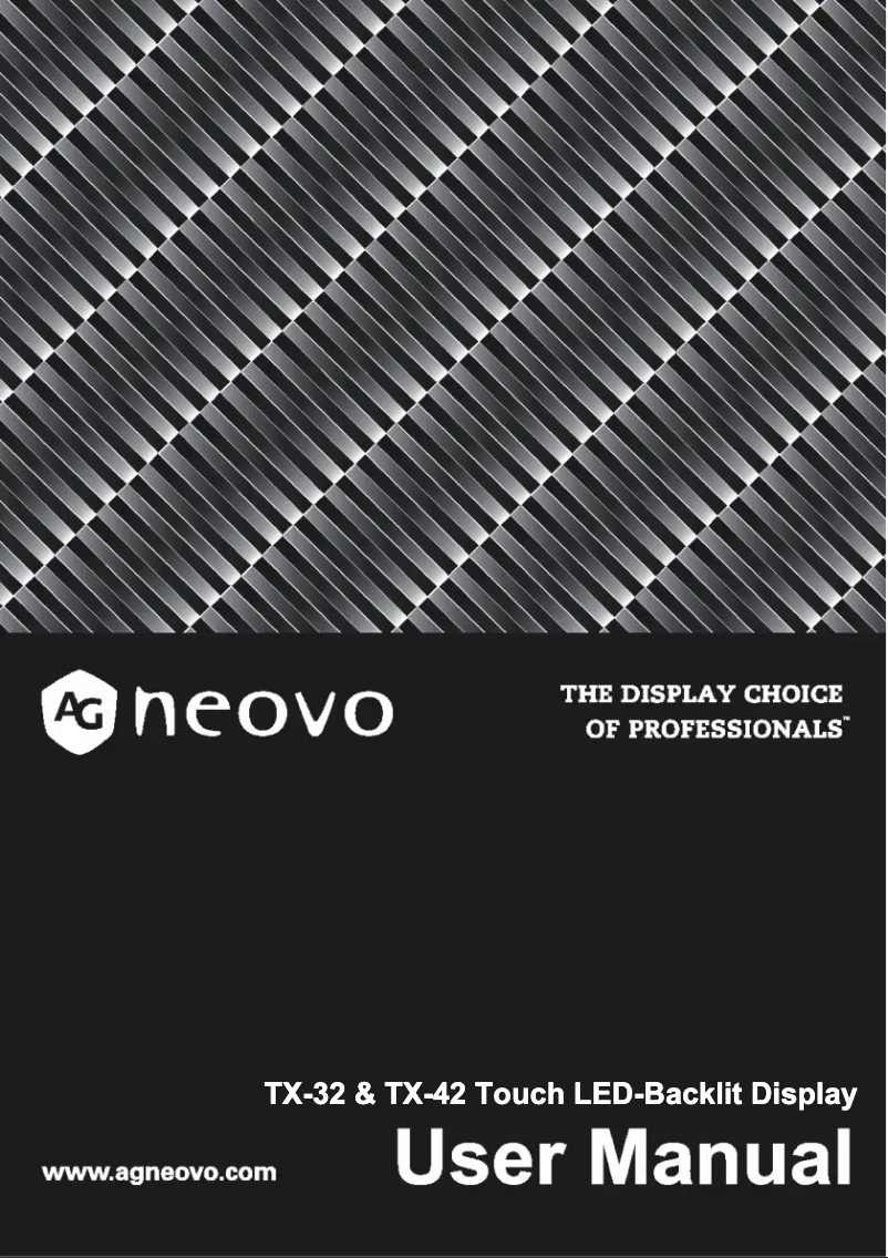 Page 1 de la notice Manuel utilisateur AG Neovo TX-42W