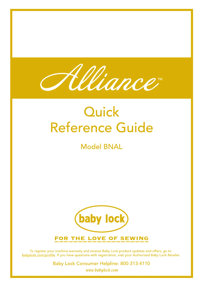 Page 1 de la notice Manuel utilisateur Baby Lock Alliance BNAL