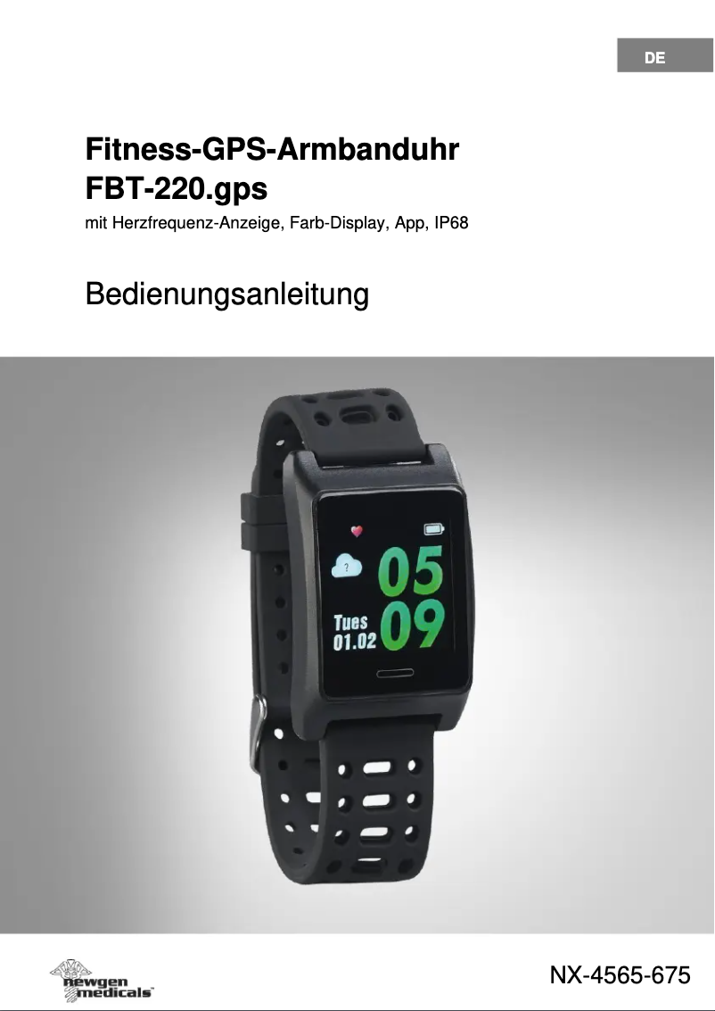 Page n°1 - Manuel utilisateur Newgen Medicals FBT-220.gps
