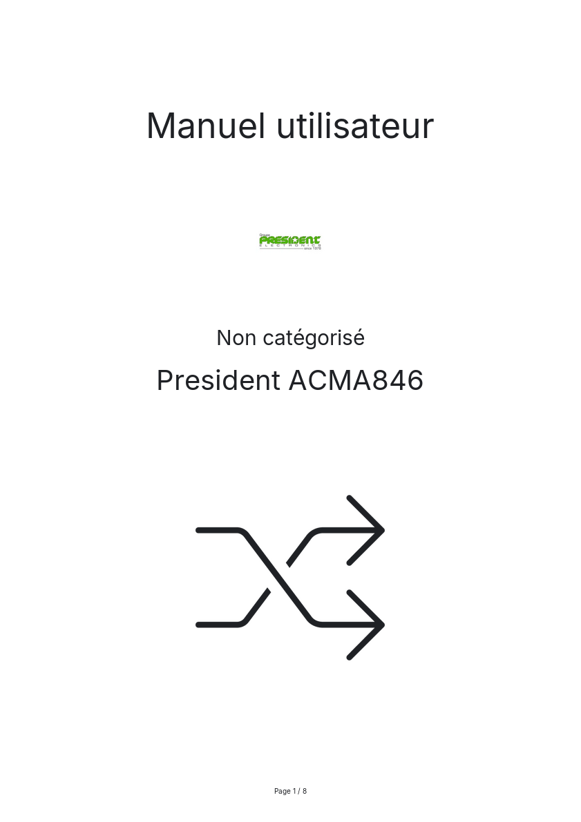 Image de la première page du manuel de l'appareil ACMA846