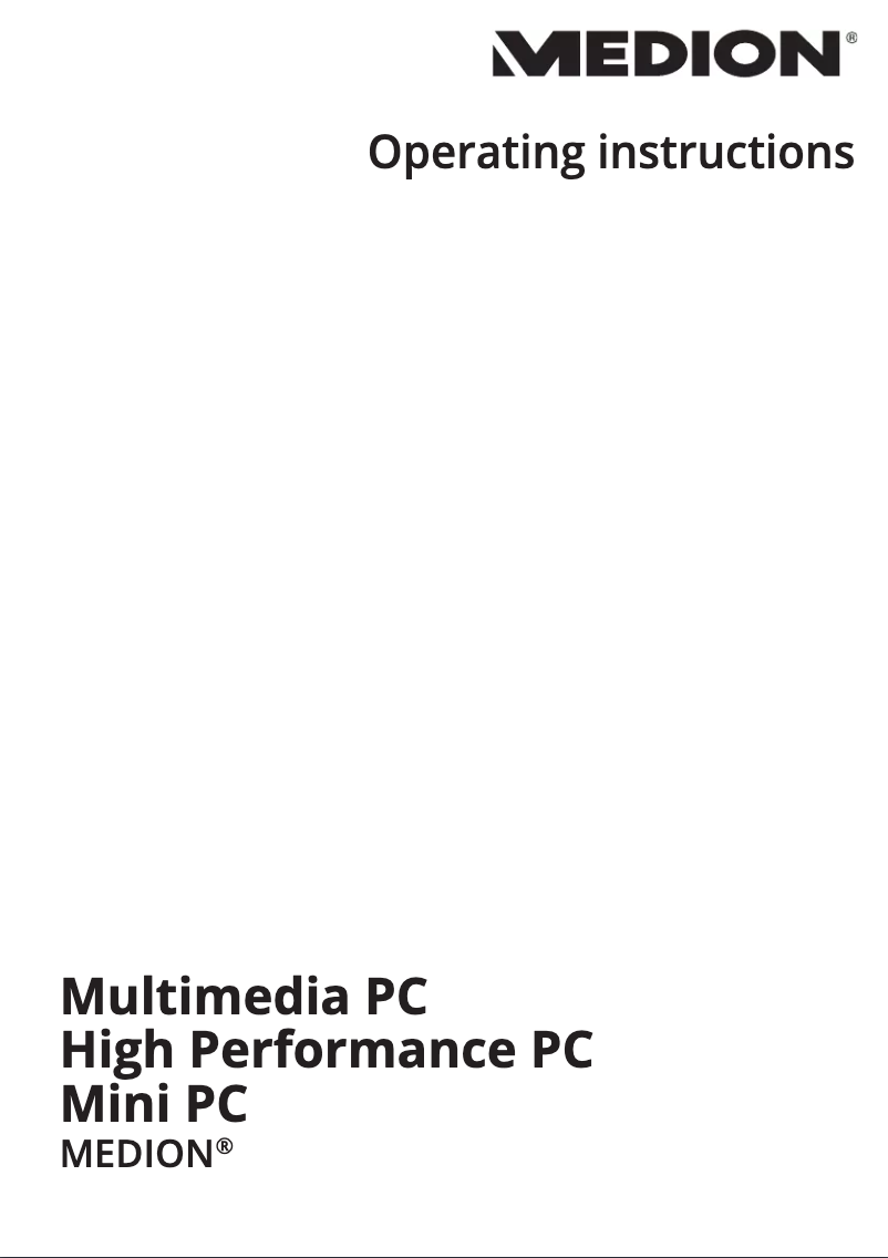 Page 1 de la notice Manuel utilisateur Medion Erazer X67105 (MD 34364)