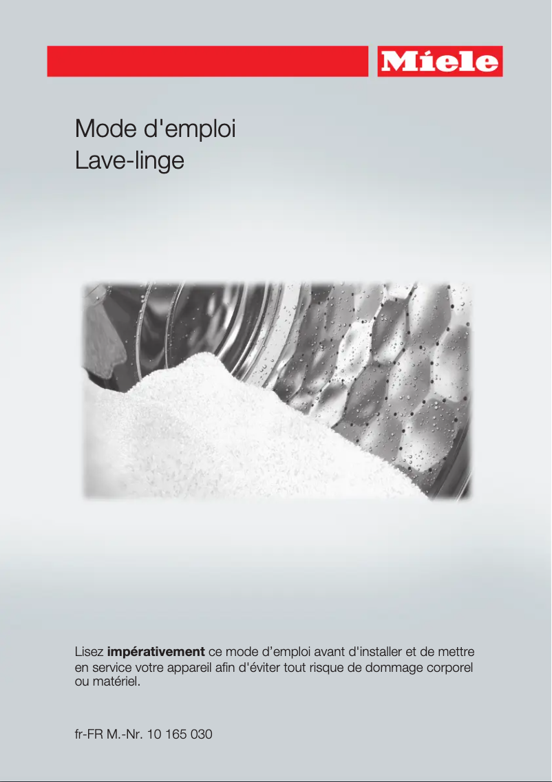 Page 1 de la notice Manuel utilisateur Miele WMG 120 WPS