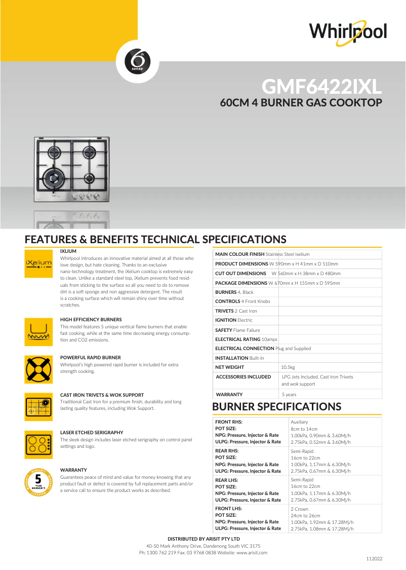 Image de la première page du manuel de l'appareil GMF 6422/IXL