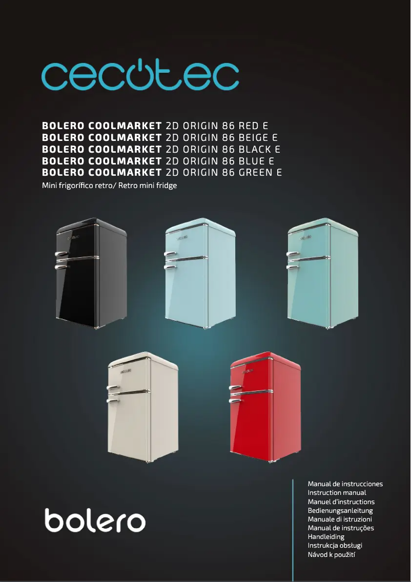 Page 1 de la notice Manuel utilisateur Cecotec Bolero CoolMarket 2D Origin