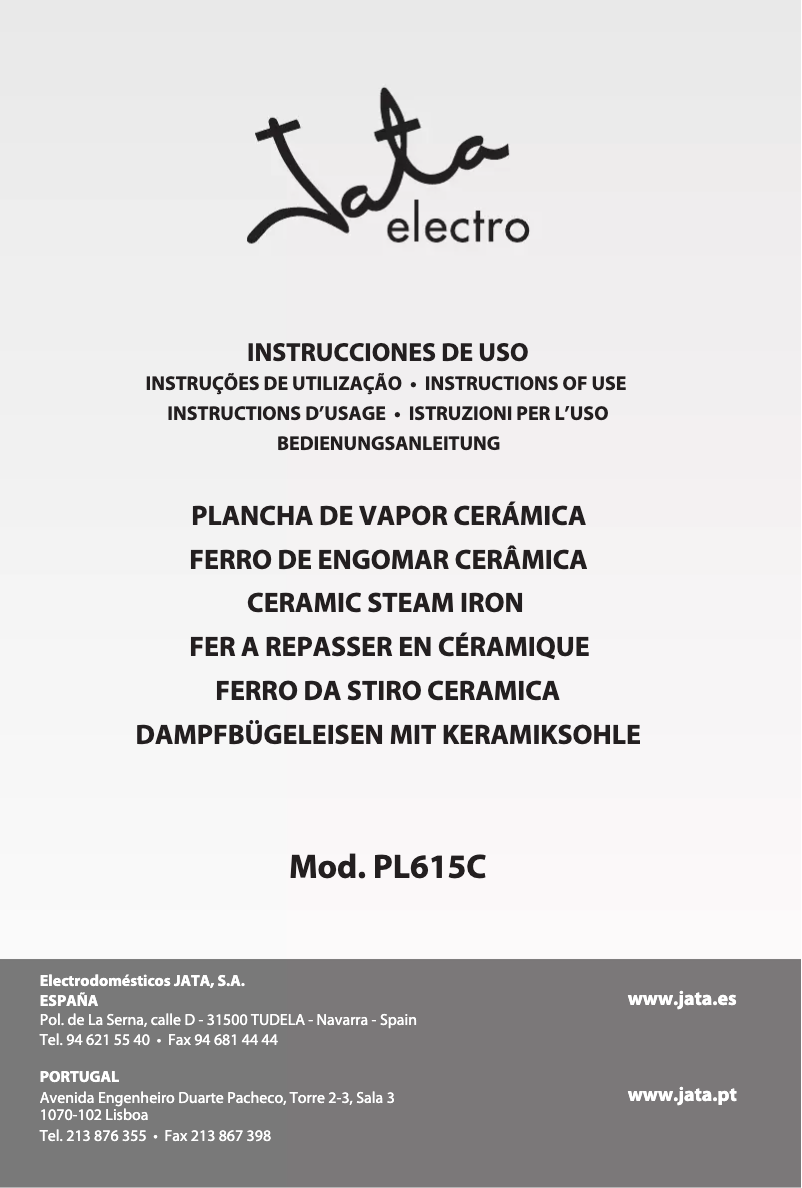 Page 1 de la notice Manuel utilisateur Jata PL615C