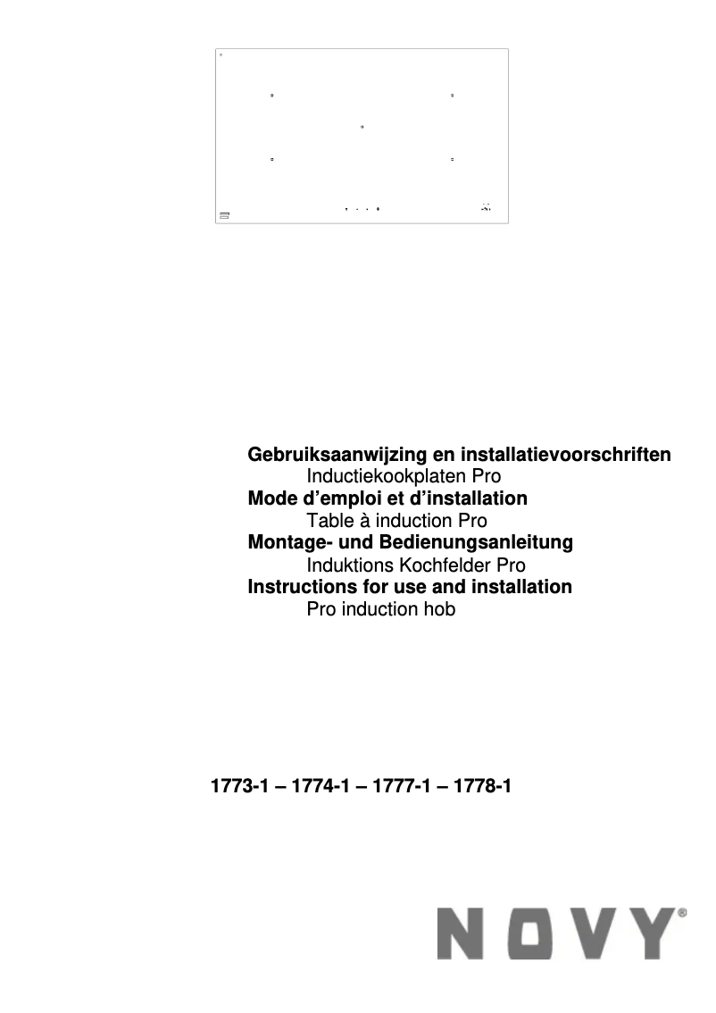 Page n°1 - Manuel utilisateur Novy Pro 1773
