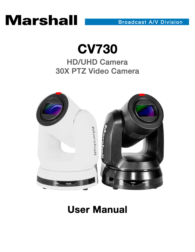 Page 1 de la notice Manuel utilisateur Marshall Electronics VS-PTC-200