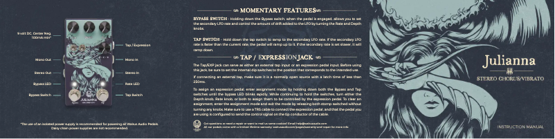 Page 1 of the manual User Manual Walrus Audio Julianna