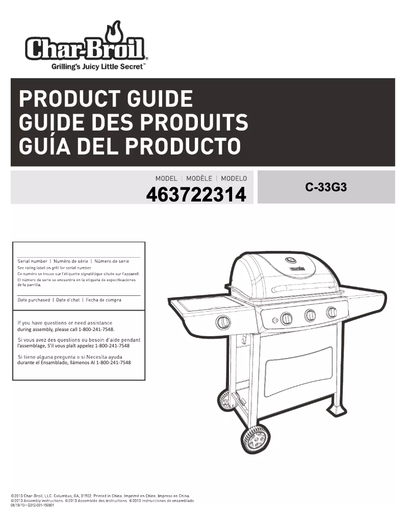 Página 1 del manual Manual de usuario Char-Broil 463722314