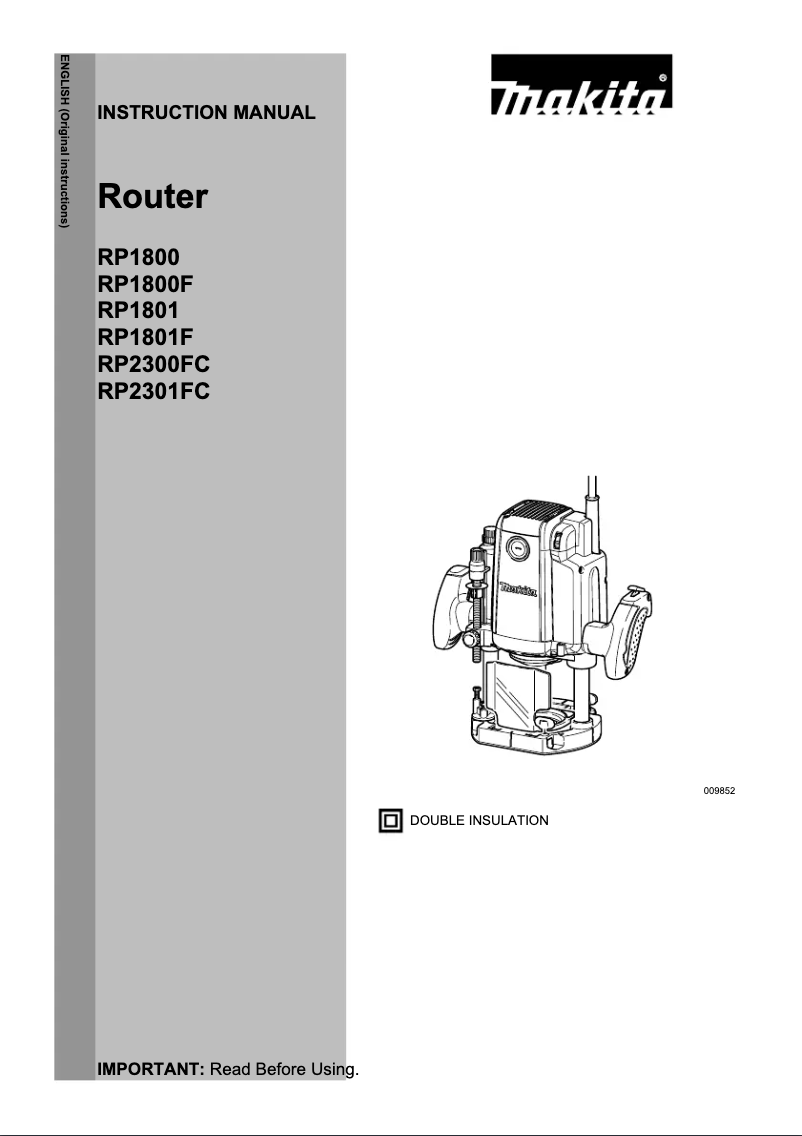 Page 1 de la notice Manuel utilisateur Makita RP2301FCX
