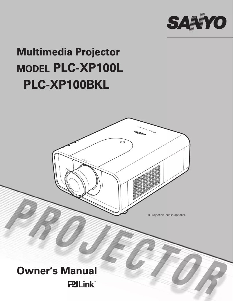 Page n°1 - Manuel utilisateur Sanyo PLC-XP100L