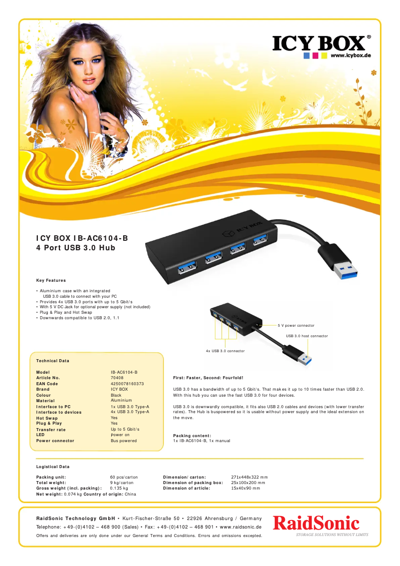 Page n°1 - Fiche technique Icy Box IB-AC6104-B