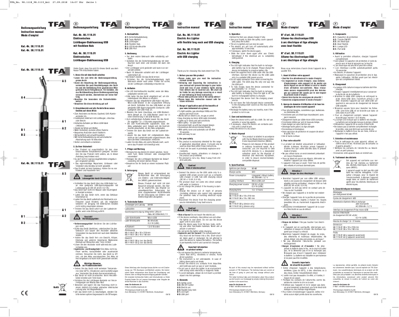 Page 1 de la notice Manuel utilisateur TFA 98.1118.01