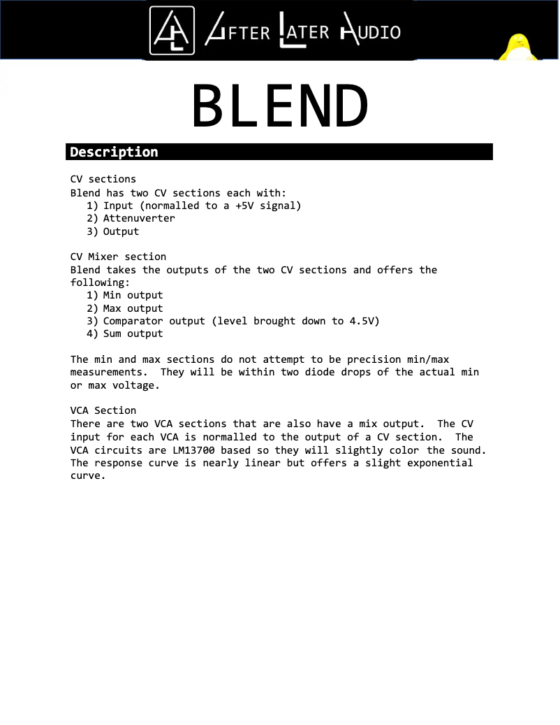 Image de la première page du manuel de l'appareil Blend