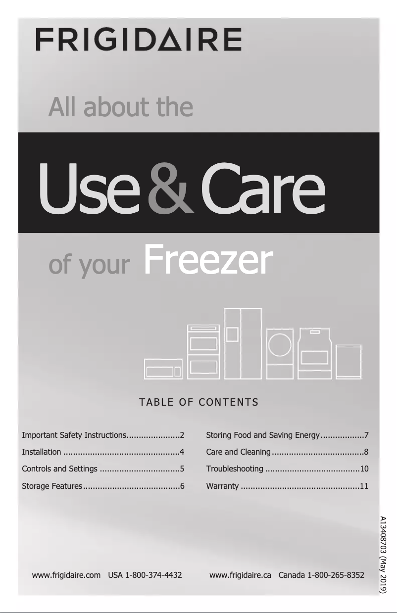 Page 1 de la notice Manuel utilisateur Frigidaire FFCS0522AW