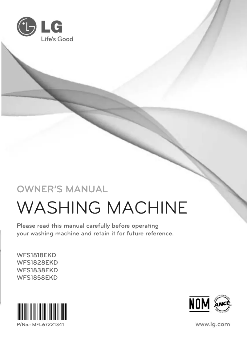 Page n°1 - Manuel utilisateur LG WFS1818EKD