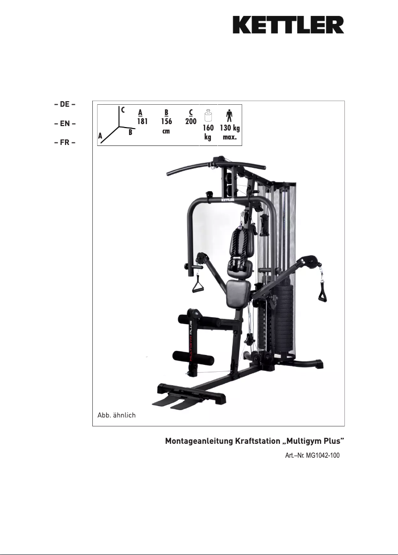 Página 1 del manual Manual de usuario Kettler Multigym Plus
