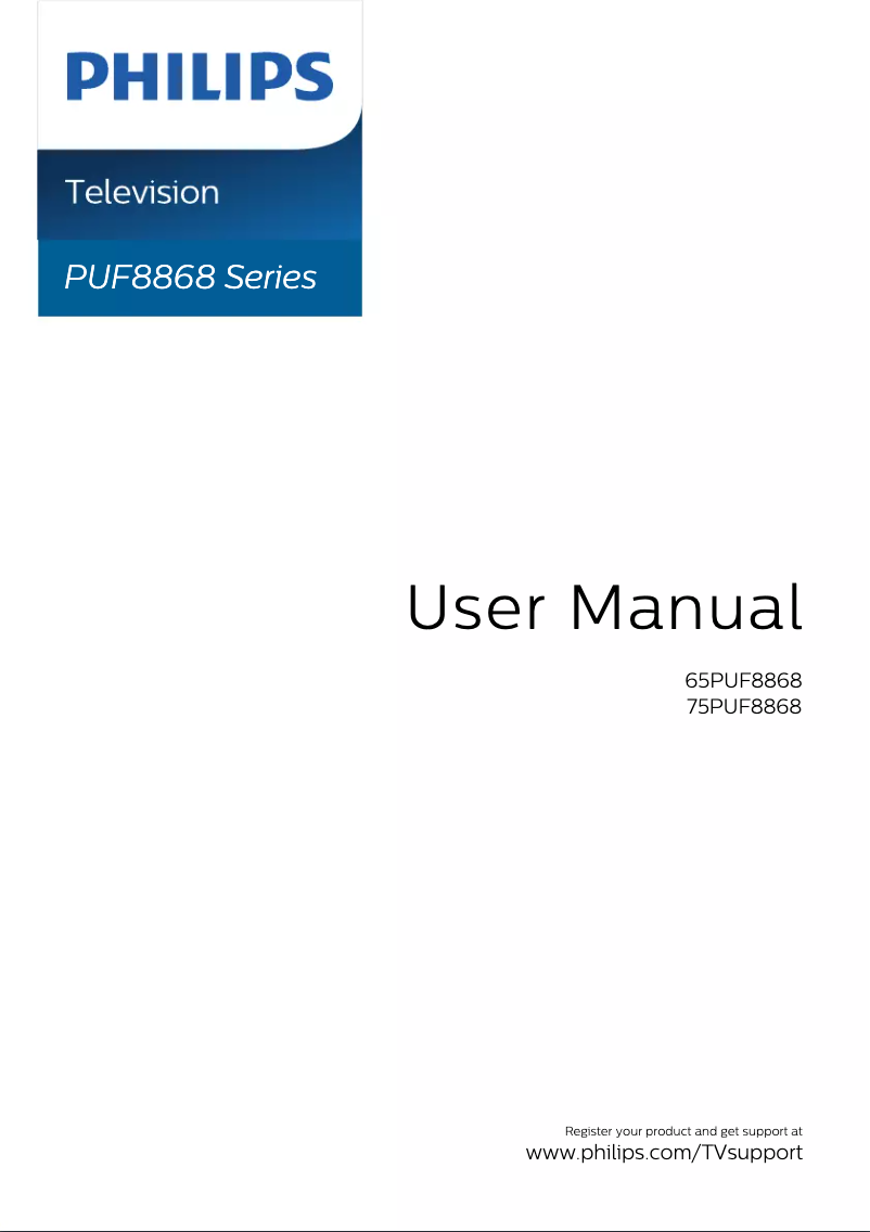 Page n°1 - Manuel utilisateur Philips 75PUF8868