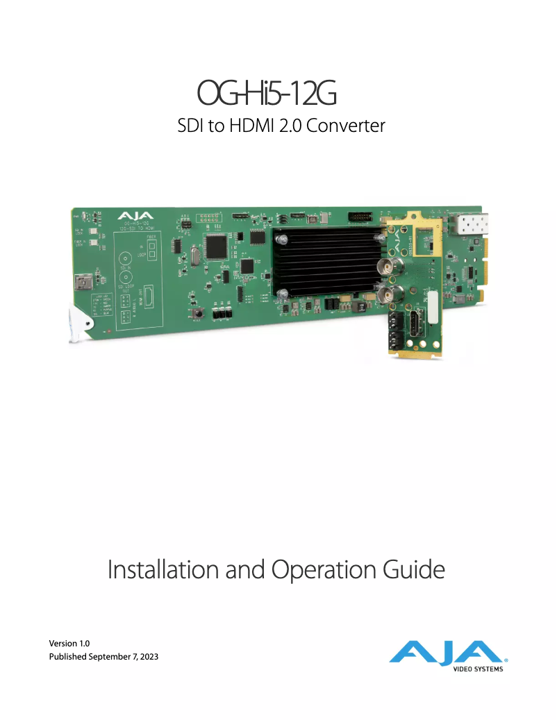 Image de la première page du manuel de l'appareil OpenGear OG-HI5-12G-R-ST