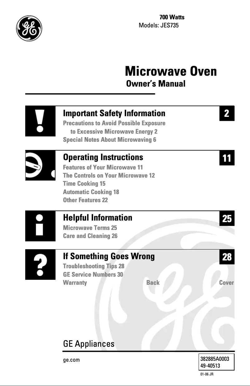 Image de la première page du manuel de l'appareil JES735BJ