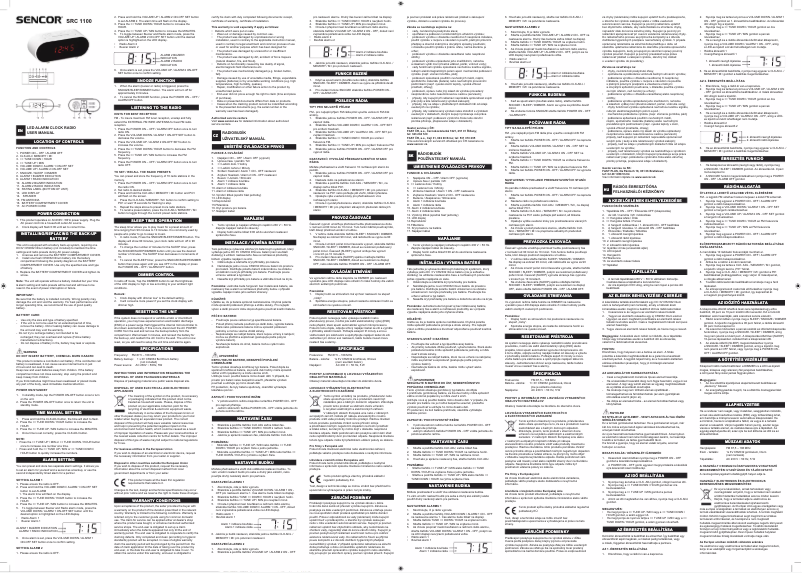 Página 1 del manual Manual de usuario Sencor SRC 1100 W