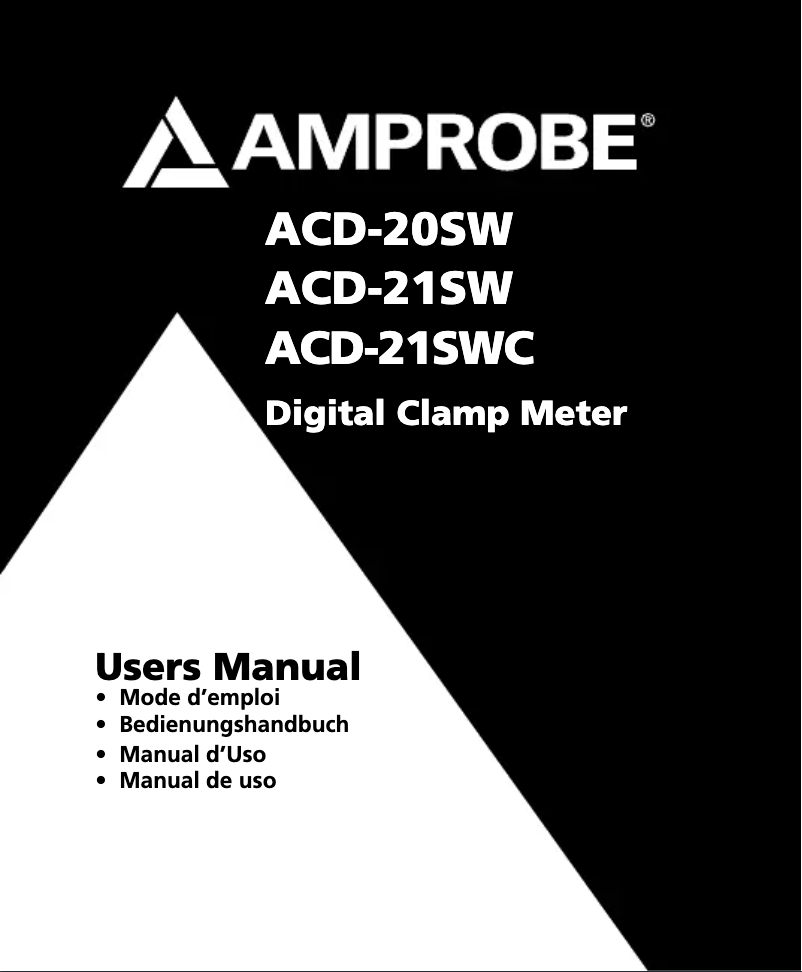 Page n°1 - Manuel utilisateur Beha-Amprobe ACD-20SW