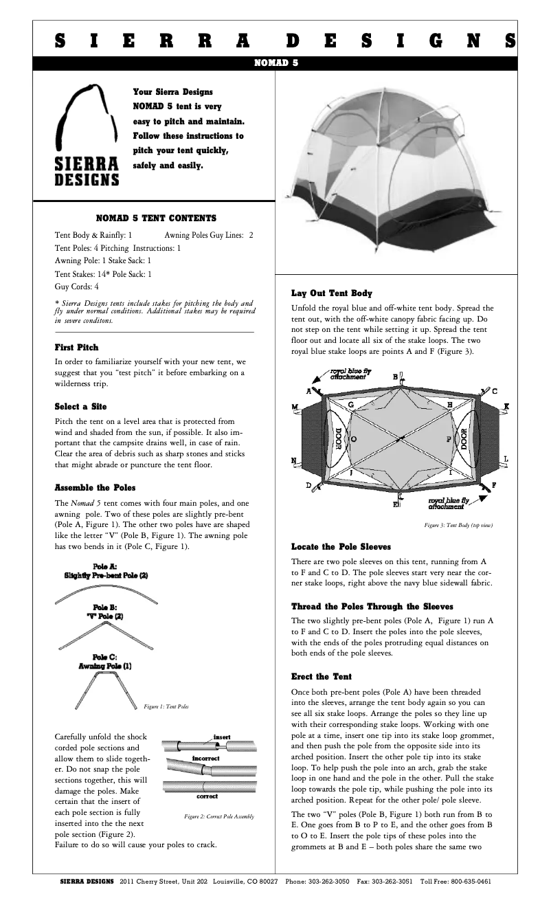 Página 1 del manual Manual de usuario Sierra Designs Nomad 5