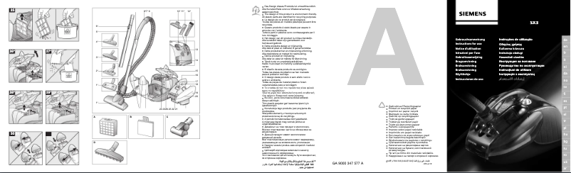 Page 1 de la notice Manuel utilisateur Siemens Super XS Dino VS52B12