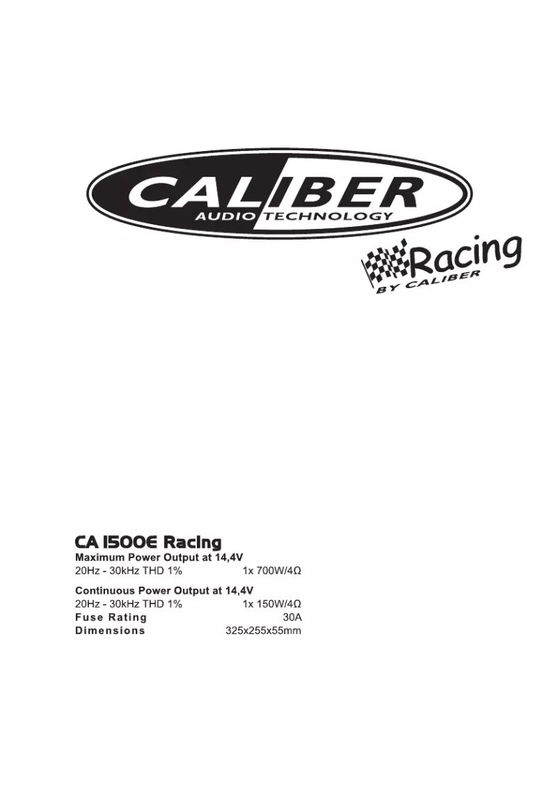 Page n°1 - Manuel utilisateur Caliber CA 1500E