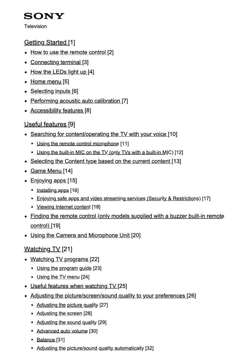 Página 1 del manual Manual de usuario Sony K-75XR90