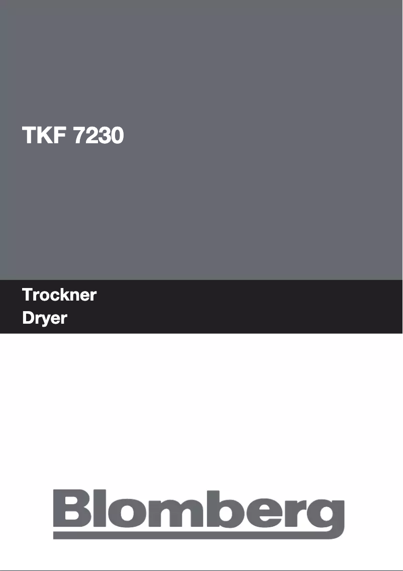 Page n°1 - Manuel utilisateur Blomberg TKF 7230