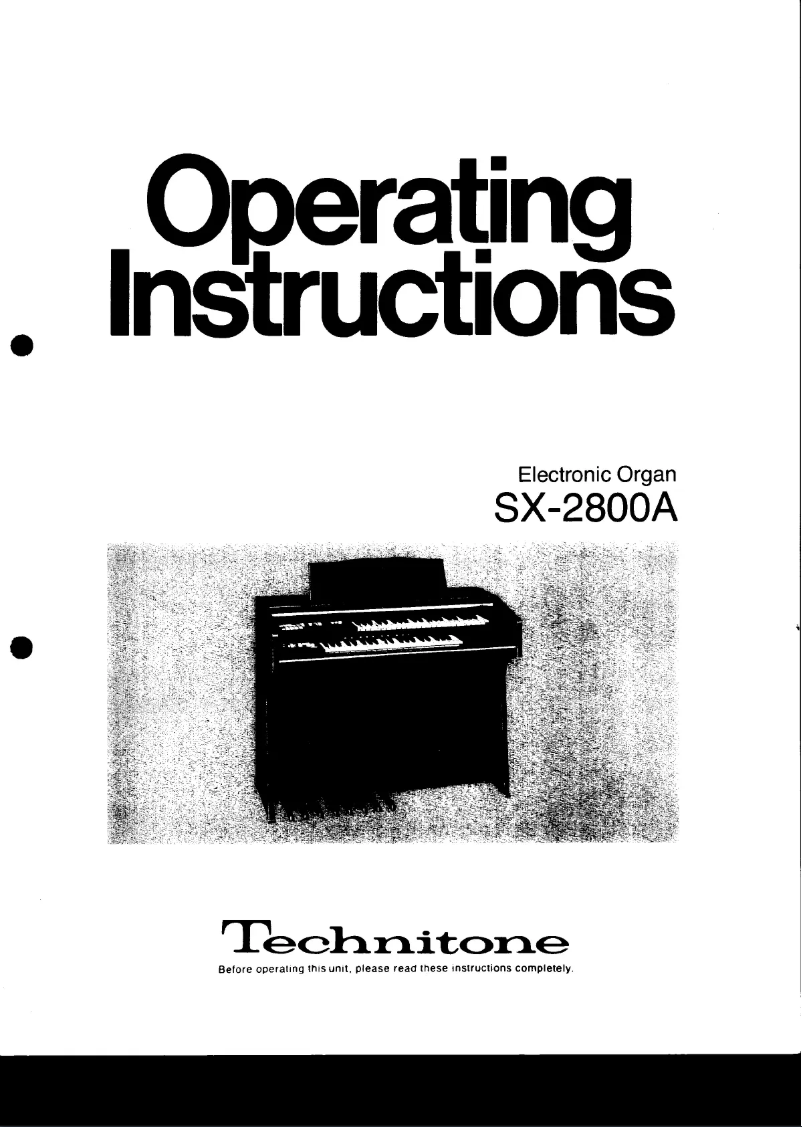 Page 1 de la notice Manuel utilisateur Technitone SX-2800A