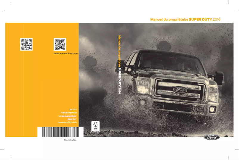 Page n°1 - Manuel utilisateur Ford F-450 (2016)