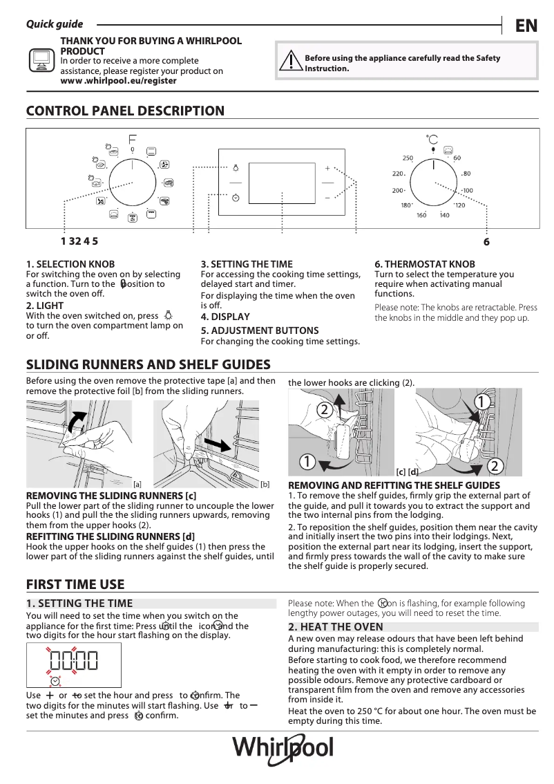 Page 1 de la notice Manuel utilisateur Whirlpool OAS KC8V1SW IX
